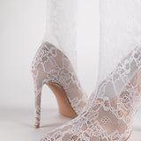 ILKYAZ BOOTS IN WHITE LACE