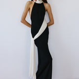 LEIA TRAIN DRESS IN RAVEN