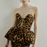 LIA PEPLUM MINI IN SAUVAGE