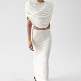 KHARA TOP IN MARBLE WHITE