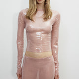 CATROUX TOP IN ROSE SMOKE