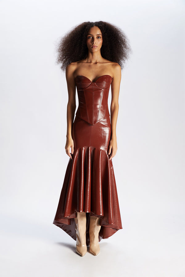 Paradis Skirt in Red Mahogany