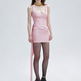 MANU MINI TRAIN DRESS IN ROSE RENAISSANCE