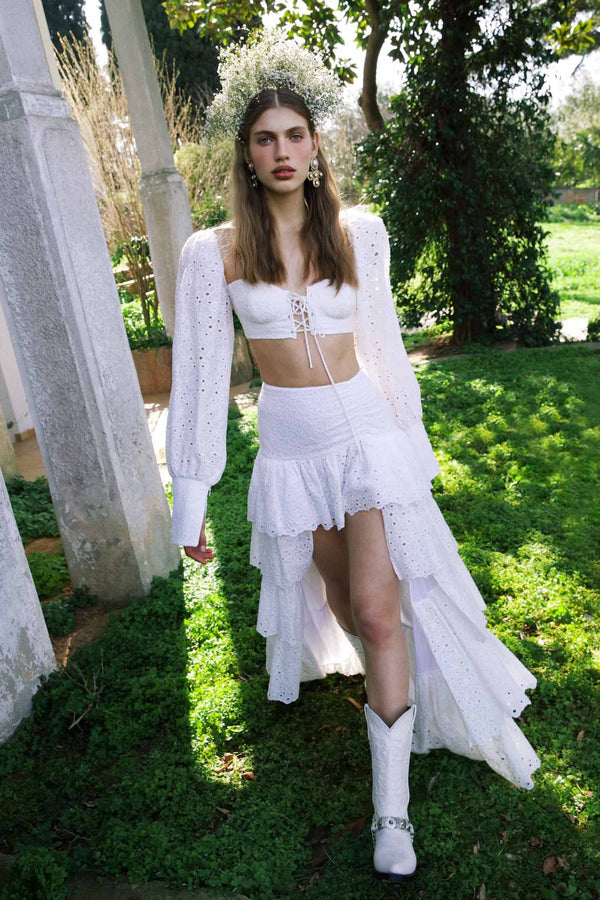 Eva Skirt in Moonrise White