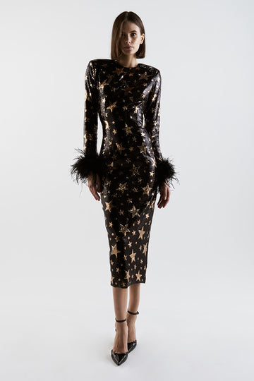 veronique sequin dress Veronica Sequin Midi Dress