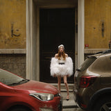 KITTY DRESS IN WHITE MUSTANG